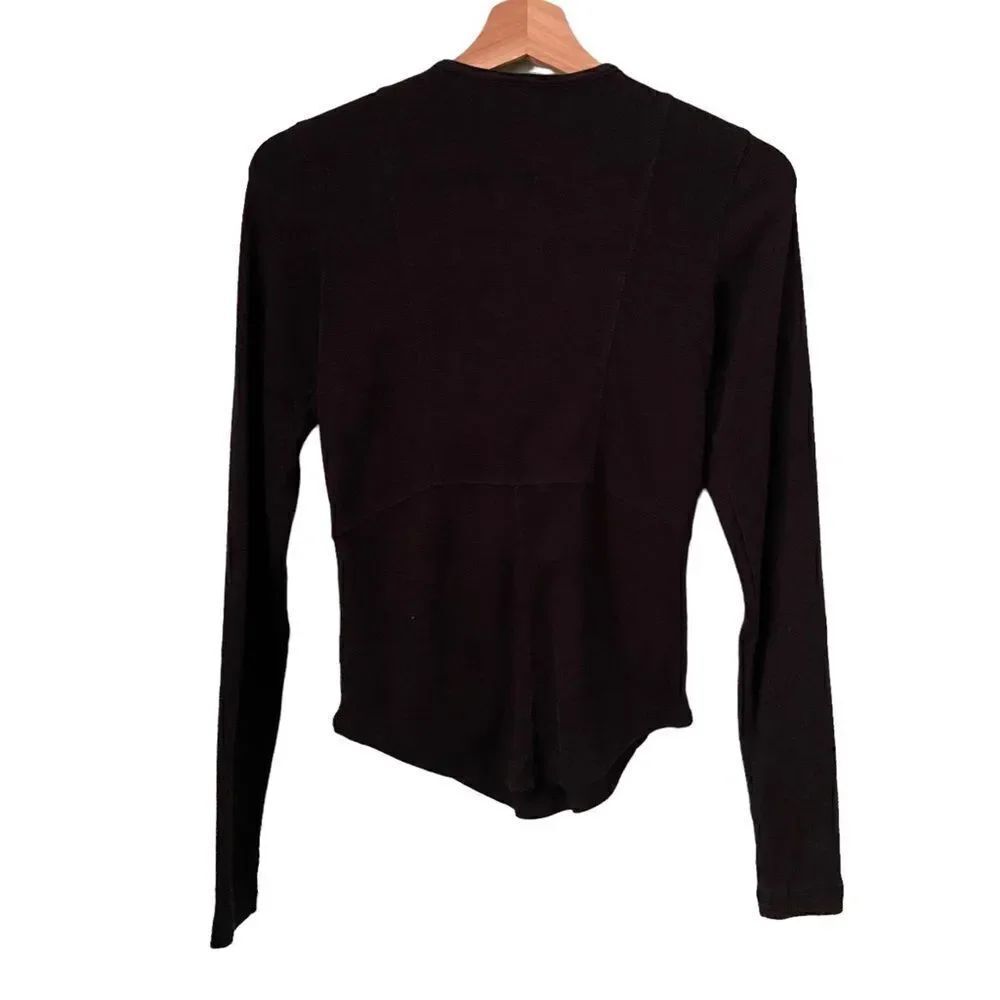 Free People Lucky Lace Up Black Long Sleeve Top in Size ***SEE MEASUREMENTS*** - Picture 3 of 7